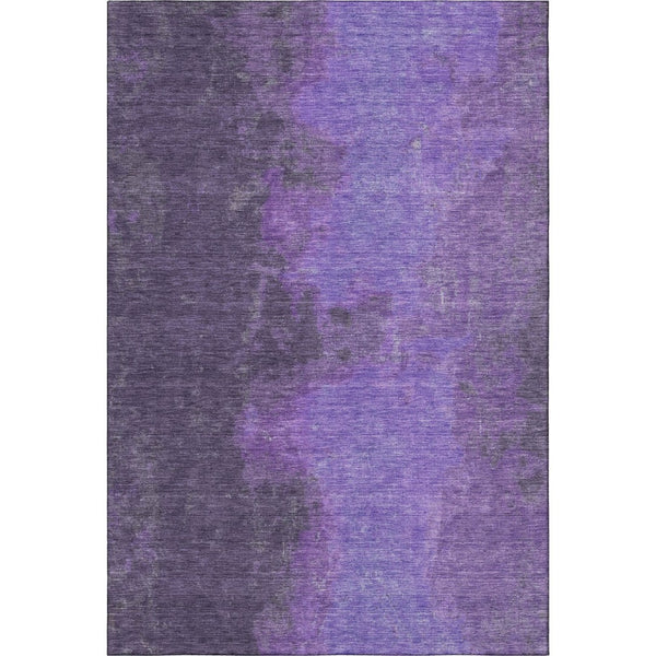 HomeRoots 5' X 8' Eggplant Purple Abstract Area Rug - Durable, Stain Resistant, UV Protected, Easy Care Design 699826