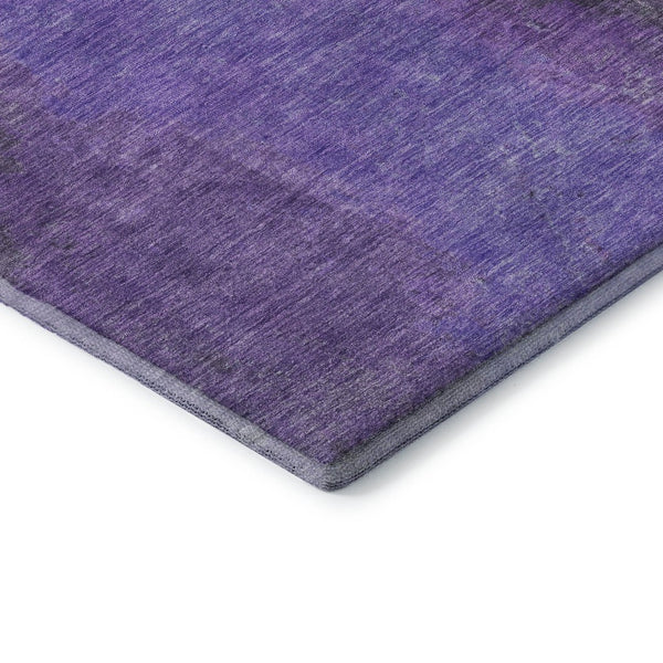 HomeRoots 8' Vibrant Eggplant & Purple Abstract Washable Round Rug with UV Protection for Modern Spaces 699827