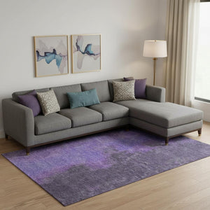HomeRoots 10' X 14' Eggplant & Purple Abstract Washable Area Rug - Stylish, Durable, UV-Protected Decor Piece 699830