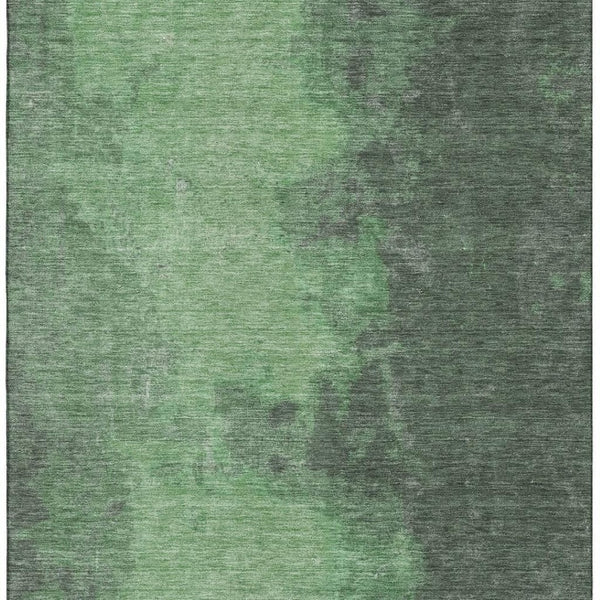 HomeRoots 5' X 8' Abstract Fern Green and Sage Washable Area Rug with UV Protection for Modern Living Spaces 699832