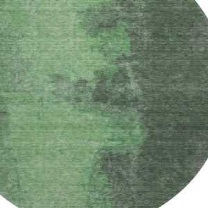 HomeRoots 8' Fern Green & Sage Abstract Round Rug - Washable, UV Protected, Non-Slip, Perfect for Any Room! 699833