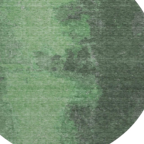 HomeRoots 8' Fern Green & Sage Abstract Round Rug - Washable, UV Protected, Non-Slip, Perfect for Any Room! 699833