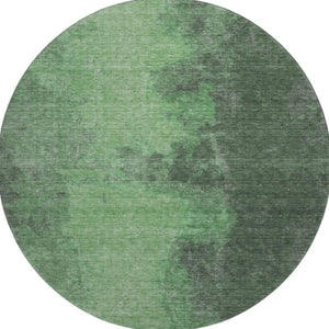HomeRoots 8' Fern Green & Sage Abstract Round Rug - Washable, UV Protected, Non-Slip, Perfect for Any Room! 699833