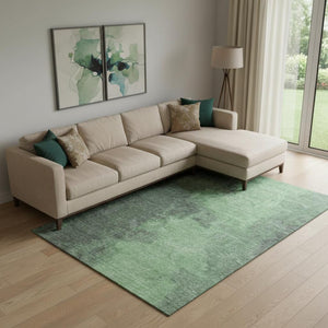 HomeRoots 10' X 14' Fern Green & Sage Abstract Area Rug – Washable, UV Protected, Stylish & Stain Resistant! 699836