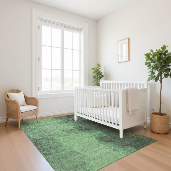 HomeRoots 10' X 14' Fern Green & Sage Abstract Area Rug – Washable, UV Protected, Stylish & Stain Resistant! 699836