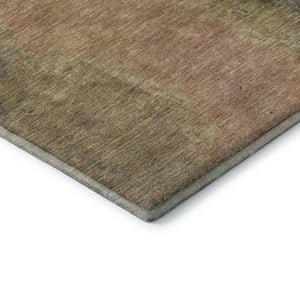 HomeRoots 8' X 10' Chocolate & Copper Abstract Washable Area Rug - UV Protected, Durable, Stain-Resistant Design 699840