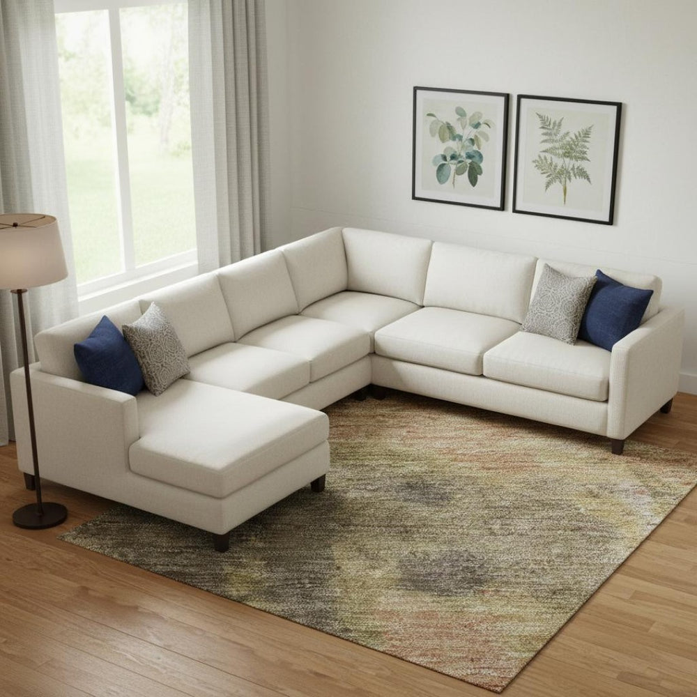 HomeRoots 9' X 12' Chocolate & Copper Abstract Washable Area Rug – UV Protected, Stain-Resistant, Non-Slip Design 699841