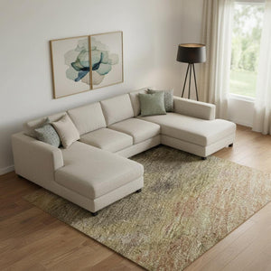 HomeRoots 10' Chocolate and Copper Abstract Area Rug - Washable, UV-Protected, Durable for Home with Kids & Pets 699842