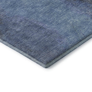 HomeRoots 9' X 12' Stylish Navy Blue & Gray Abstract Washable Area Rug - Durable, UV Protected & Easy Care! 699847