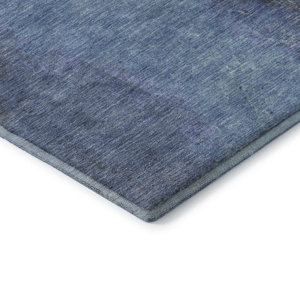 HomeRoots 9' X 12' Stylish Navy Blue & Gray Abstract Washable Area Rug - Durable, UV Protected & Easy Care! 699847
