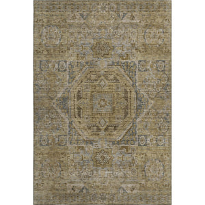 HomeRoots 8' X 10' Brown and Blue Oriental Area Rug - Stain-Resistant, UV-Protected, Non-Slip for High Traffic 699859