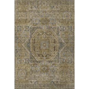 HomeRoots 10' X 14' Brown and Blue Oriental Washable Area Rug - Durable, UV-Protected, Easy-Care for Homes 699861