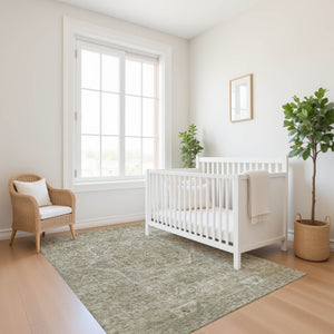 HomeRoots 10' X 14' Gray and Silver Oriental Washable Area Rug - Elegant, Durable, UV-Protected for Busy Homes 699867