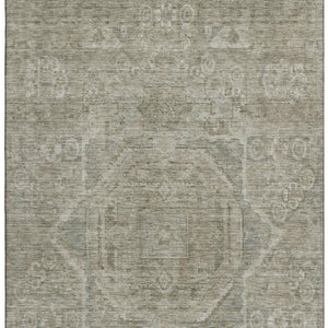HomeRoots 10' X 14' Gray and Silver Oriental Washable Area Rug - Elegant, Durable, UV-Protected for Busy Homes 699867