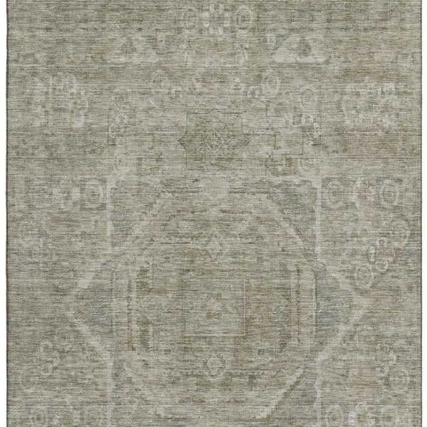 HomeRoots 10' X 14' Gray and Silver Oriental Washable Area Rug - Elegant, Durable, UV-Protected for Busy Homes 699867