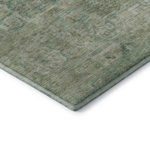 HomeRoots 5' X 8' Sage and Beige Oriental Area Rug - Washable, UV-Protected, Durable for High-Traffic Spaces 699875