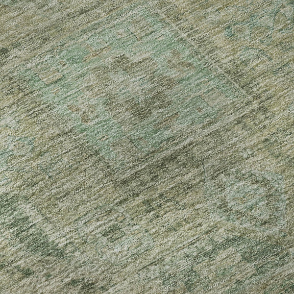 HomeRoots 9' X 12' Elegant Sage & Beige Oriental Area Rug – Washable, UV-Protected, Durable for Busy Homes 699878