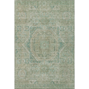 HomeRoots 9' X 12' Elegant Sage & Beige Oriental Area Rug – Washable, UV-Protected, Durable for Busy Homes 699878