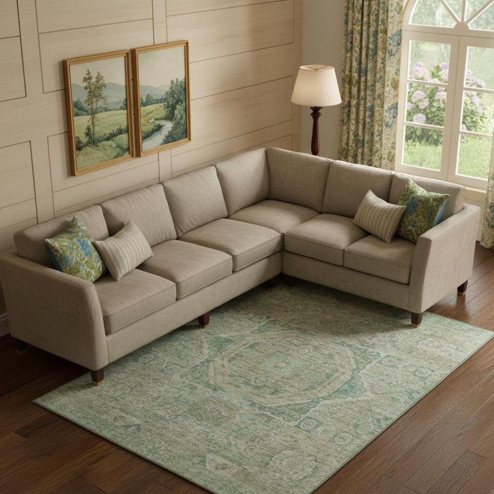 HomeRoots 10' X 14' Sage And Beige Oriental Area Rug – Durable, Washable, UV-Protected for Busy Homes 699879