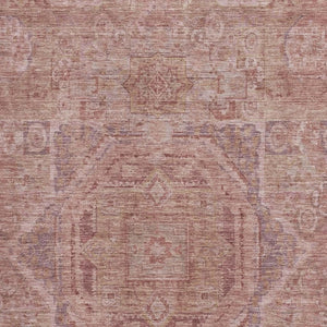 HomeRoots 5' X 8' Salmon and Beige Washable Area Rug with UV Protection for Stylish, Family-Friendly Living Spaces 699881