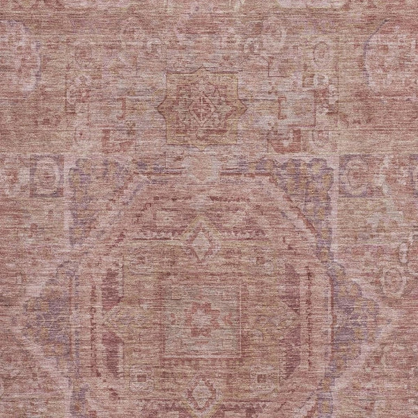 HomeRoots 5' X 8' Salmon and Beige Washable Area Rug with UV Protection for Stylish, Family-Friendly Living Spaces 699881