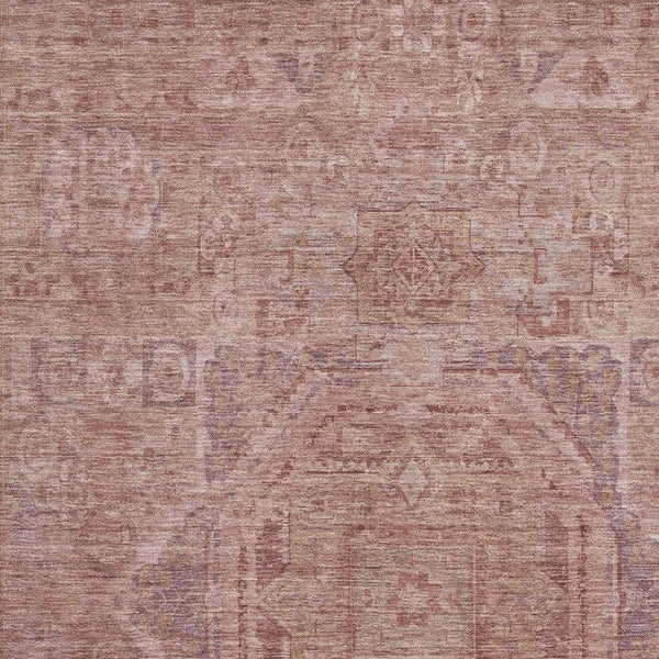 HomeRoots 8' X 10' Salmon and Beige Oriental Area Rug - Washable, UV Protected, Stain Resistant for Homes 699883