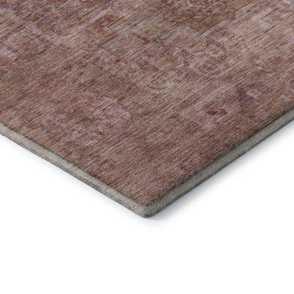 HomeRoots 9' X 12' Salmon & Beige Oriental Washable Area Rug - UV Protected, Stain Resistant & Elegant Design 699884
