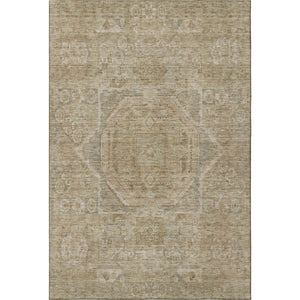 HomeRoots 5' X 8' Tan and Beige Oriental Area Rug – Washable, UV Protected, Durable for Busy Homes & Pets 699887
