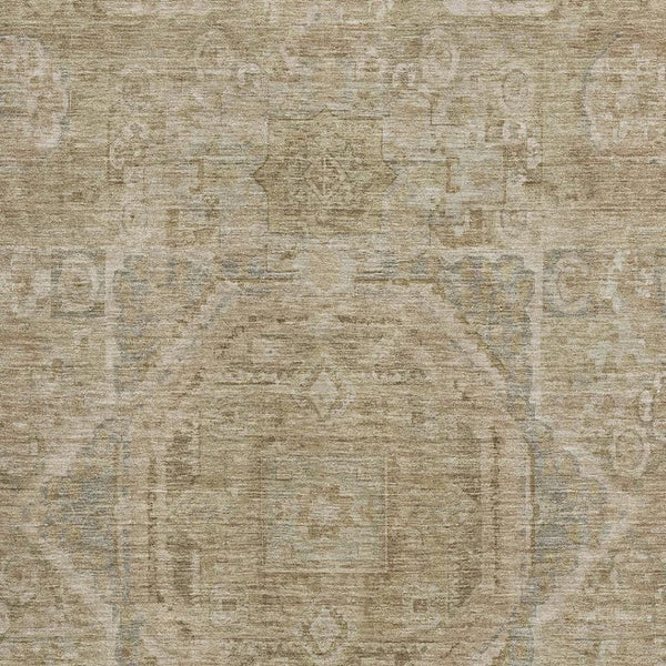 HomeRoots 8' X 10' Tan And Beige Oriental Area Rug - Washable, UV-Protected, Family-Friendly & Stylish Decor 699889