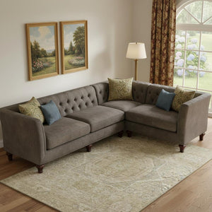 HomeRoots 9' X 12' Tan and Beige Oriental Area Rug - Washable, UV-Protected, Stain-Resistant & Durable Design 699890