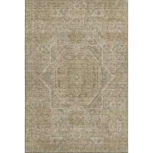 HomeRoots 9' X 12' Tan and Beige Oriental Area Rug - Washable, UV-Protected, Stain-Resistant & Durable Design 699890