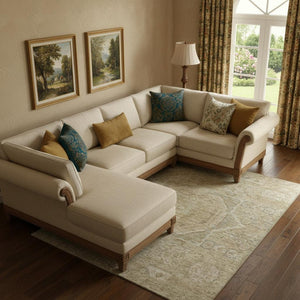 HomeRoots 10' X 14' Tan and Beige Oriental Area Rug - Durable, Washable, UV Protected for Cozy Living Spaces 699891