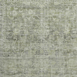 HomeRoots 5' X 8' Artichoke Green & Gray Washable Area Rug - UV Protected, Durable & Stylish for Every Space 699893
