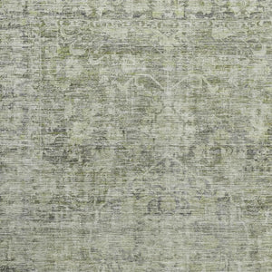 HomeRoots 8' X 10' Artichoke Green & Gray Oriental Area Rug - Washable, UV-Protected, Stain-Resistant Elegance 699895
