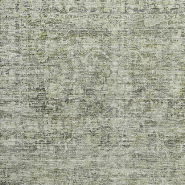 HomeRoots 8' X 10' Artichoke Green & Gray Oriental Area Rug - Washable, UV-Protected, Stain-Resistant Elegance 699895