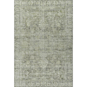 HomeRoots 10' Artichoke Green and Gray Oriental Washable Area Rug – Durable, Stain Resistant, UV Protected Design 699897