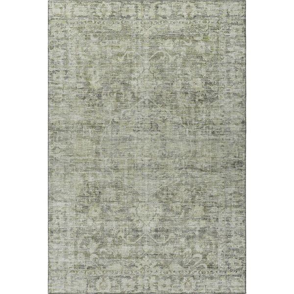 HomeRoots 10' Artichoke Green and Gray Oriental Washable Area Rug – Durable, Stain Resistant, UV Protected Design 699897