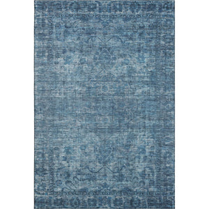 HomeRoots 5' Blue & Navy Oriental Washable Area Rug - Durable, Stain-Resistant, UV Protected for Any Space 699899