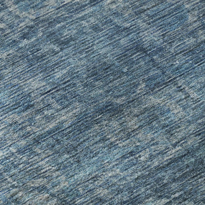 HomeRoots 8' Blue and Navy Oriental Washable Round Rug - Durable, Stain-Resistant, UV Protected for High Traffic Areas 699900