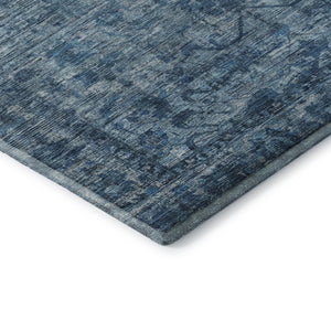 HomeRoots 10' Blue and Navy Oriental Area Rug - Washable, UV Protected, Stain Resistant for Busy Homes! 699903