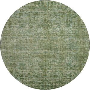 HomeRoots 8' Olive Green & Fern Green Round Rug - Washable, UV-Protected, Stain-Resistant for Any Space 699906