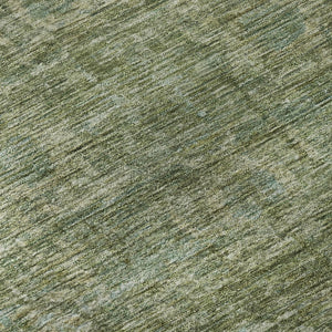 HomeRoots 8' Olive Green & Fern Green Round Rug - Washable, UV-Protected, Stain-Resistant for Any Space 699906