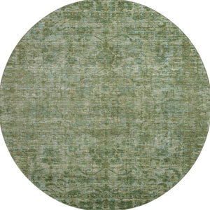 HomeRoots 8' Olive Green & Fern Green Round Rug - Washable, UV-Protected, Stain-Resistant for Any Space 699906
