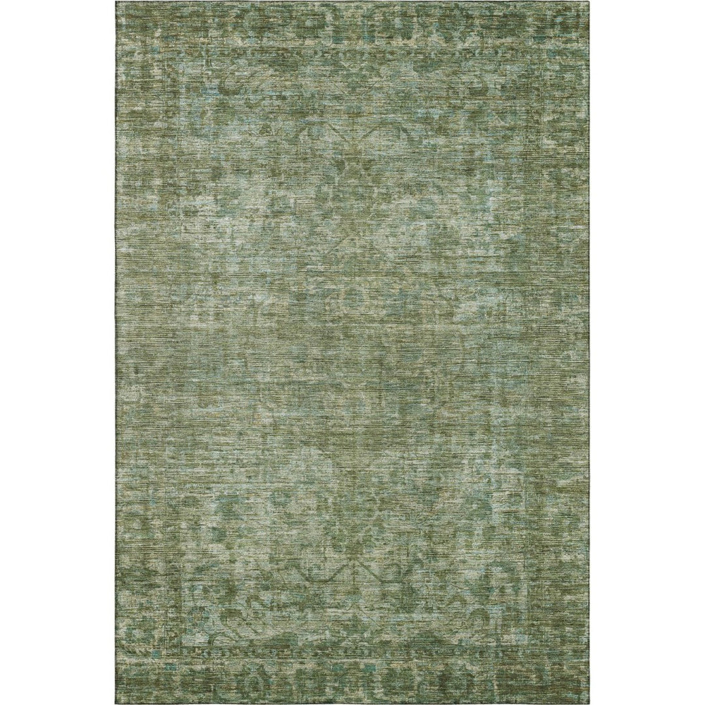 HomeRoots 8' X 10' Olive Green & Fern Green Washable Area Rug with UV Protection for Homes with Kids & Pets 699907