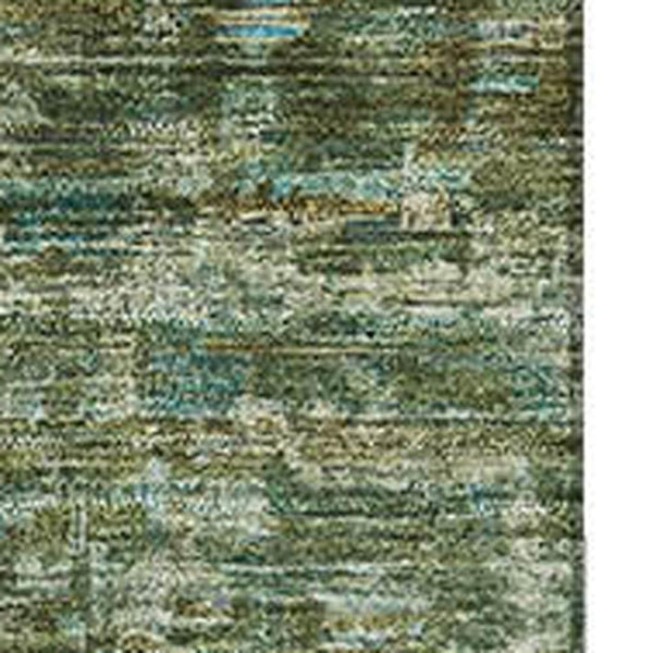HomeRoots 8' X 10' Olive Green & Fern Green Washable Area Rug with UV Protection for Homes with Kids & Pets 699907