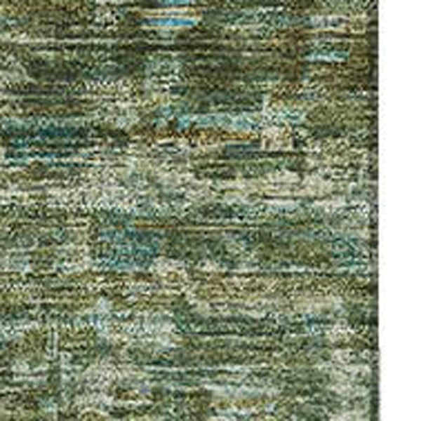 HomeRoots 9' X 12' Olive & Fern Green Oriental Area Rug – Washable, UV Protected, Stain-Resistant & Non-Slip! 699908