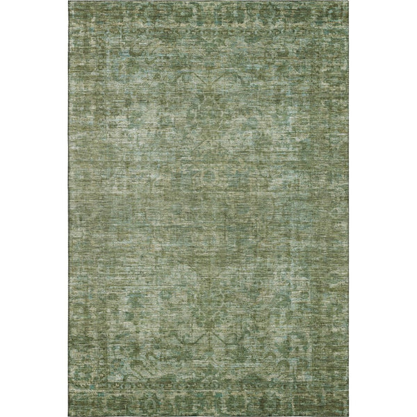 HomeRoots 10' Olive Green & Fern Green Oriental Area Rug - Washable, UV-Protected, Stain-Resistant Elegance 699909