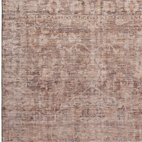 HomeRoots 8' X 10' Rust and Beige Oriental Area Rug - Durable, Washable, UV-Protected for High-Traffic Spaces 699913