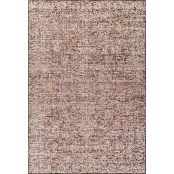 HomeRoots 8' X 10' Rust and Beige Oriental Area Rug - Durable, Washable, UV-Protected for High-Traffic Spaces 699913