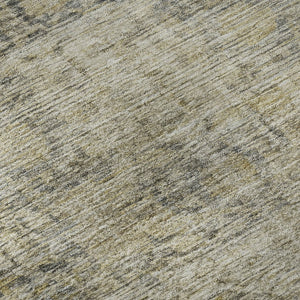 HomeRoots 8' Elegant Pewter and Silver Oriental Round Rug with Stain Resistance, UV Protection & Easy Care 699918